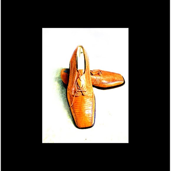 New Rare & Unique Hand-made Real Lizard Leather Shoes & Belt Set main image 8